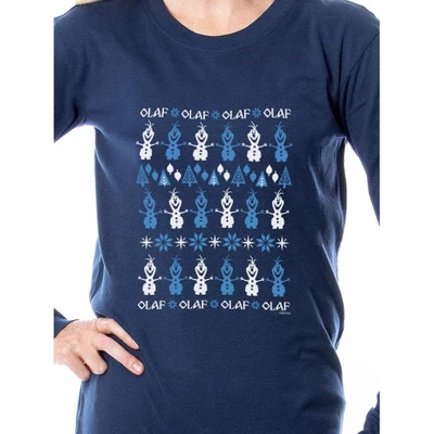 Disney Adult Unisex Frozen Movie Film Olaf Sweater Sleep Pajama Set Blue 4 Disney Adult Unisex Frozen Movie Film Olaf Sweater Sleep Pajama Set Blue - Image 2