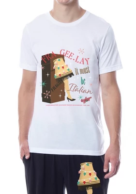 A Christmas Story Mens' Movie Drawing Lamp Leg Sleep Pajama Set Multicolored 4 A Christmas Story Mens' Movie Drawing Lamp Leg Sleep Pajama Set Multicolored - Image 2