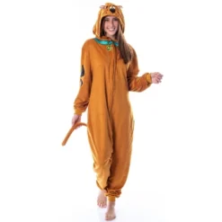 Scooby-Doo Mens' Hooded Union Suit Adult Costume Pajama Sleeper Brown -Intimo GUEST a6765025 e8a8 489d acca 0ab026e65c3e