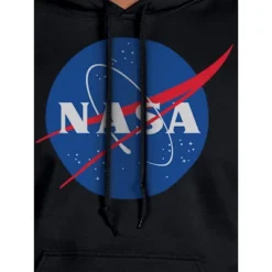 NASA Mens' Meatball Space Fashion Logo Pocket Sweatshirt Hoodie Pullover Black