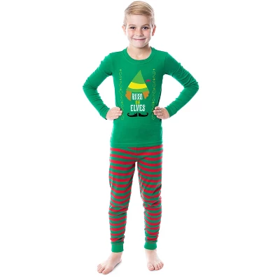 Elf The Movie Film Christmas Elves Tight Fit Family Pajama Set 3 Elf The Movie Film Christmas Elves Tight Fit Family Pajama Set