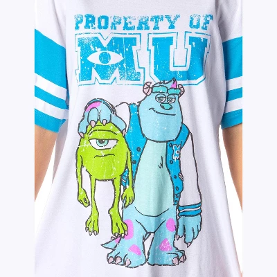 Disney Womens' Property Of Monsters University Nightgown Pajama Shirt Dress White 4 Disney Womens' Property Of Monsters University Nightgown Pajama Shirt Dress White - Image 2