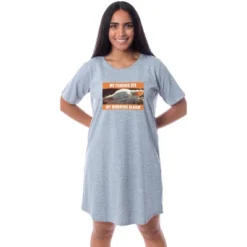 Star Wars Womens' The Mandalorian Funny Baby Yoda Nightgown Sleep Pajama Grey -Intimo GUEST aad8d3b8 e310 4dd2 8eca 80f2805aee4c