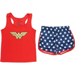 Wonder Woman Big Girls Logo Mesh Tank & Shorts PJ Set Red -Intimo GUEST acb18b86 d5cd 4510 a275 a795a24ca03b
