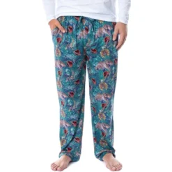 Jurassic Park Mens' Dinosaur Film Logo Tropical Sleep Pajama Pants Green -Intimo GUEST acda8247 c74c 4070 945b 9c1d2a067f08