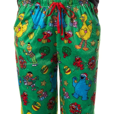Sesame Street Women's Christmas Elmo Cookie Monster Sleep Pajama Pants Green 4 Sesame Street Women's Christmas Elmo Cookie Monster Sleep Pajama Pants Green - Image 2