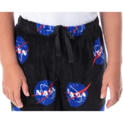 NASA Girls' Meatball Logo Allover Print Ultra-Soft Fleece Pajama Pants Black -Intimo GUEST b0c093bc 1c87 4662 8d1f 1f83329ef642