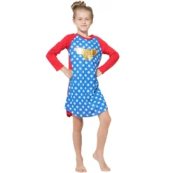Wonder Woman DC Comics Logo Ragalan Pajama Nightgown -Intimo GUEST b5f019d6 4a72 467b ae59 088cdb92df06