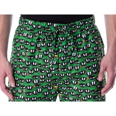 Looney Tunes Men's Marvin The Martian Allover Character Head Pajama Pants Green 5 Looney Tunes Men's Marvin The Martian Allover Character Head Pajama Pants Green - Image 3