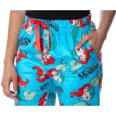 Disney Women's Little Mermaid Ariel Fleecy Soft Sleep Pajama Pants Sea Blue 4 Disney Women's Little Mermaid Ariel Fleecy Soft Sleep Pajama Pants Sea Blue - Image 2
