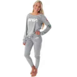 NASA Worm Logo Women's Juniors' Space Shuttle Patches Jogger Pajama Set NASA Worm Logo -Intimo GUEST bab2964f 0120 4a02 9050 71bdda991d71