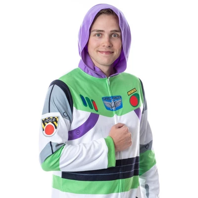 Disney Mens' Toy Story Buzz Lightyear Costume Pajama Union Suit White 3 Disney Mens' Toy Story Buzz Lightyear Costume Pajama Union Suit White