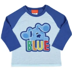 Nickelodeon Toddler Boys' Blue's Clues Sleep Raglan Shirt Pant Pajama Set Blue