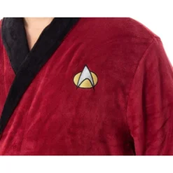 Star Trek TNG Adult Costume Fleece Plush Robe Bathrobe - Big And Tall - Picard