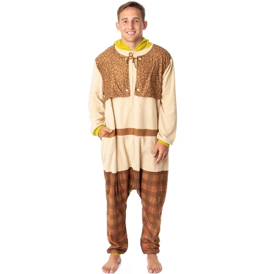 DreamWorks Shrek Mens' Movie Film Costume Footless Sleep Union Suit Multicolored 6 DreamWorks Shrek Mens' Movie Film Costume Footless Sleep Union Suit Multicolored - Image 4