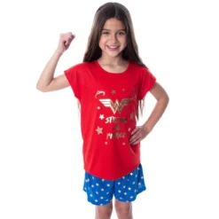 DC Comics Girls' Wonder Woman Strong And Fierce Shirt And Shorts Pajama Set Strong And Fierce -Intimo GUEST c9235d43 f176 4c65 aea5 839d25f501be