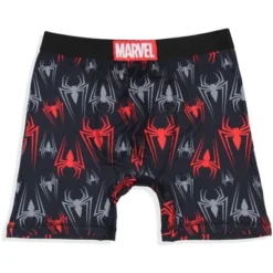 Marvel Mens' 2 Pack Spider-Man Spidey Boxers Underwear Boxer Briefs Black