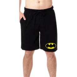 DC Comics Mens' Batman Bat-Symbol Classic Logo Icon Sleep Pajama Shorts Black -Intimo GUEST ce042395 d5b4 4e98 a676 c0db81d46ba7