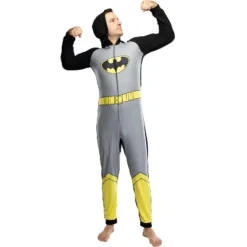 DC Comics Mens' Superhero Character Hooded Union Suit Footless Pajamas Costume -Intimo GUEST d160dec8 e74f 4705 833d 416fb3a8a1a7