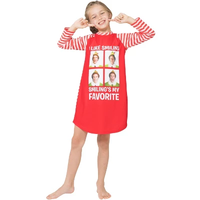 Elf The Movie Will Farrell Santa Holiday Christmas Fleece Raglan Nightgown Sleepshirt Pajama, Red, 7/8 Red 3 Elf The Movie Will Farrell Santa Holiday Christmas Fleece Raglan Nightgown Sleepshirt Pajama, Red, 7/8 Red