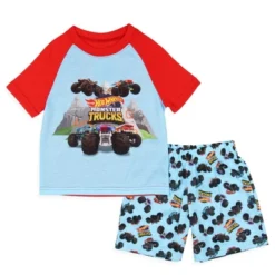Hot Wheels Toddler Boy's Monster Trucks Toys Tossed Print Pajama Set Short Blue -Intimo GUEST d32df90d 7282 4079 a0a1 74a10dbfc58b