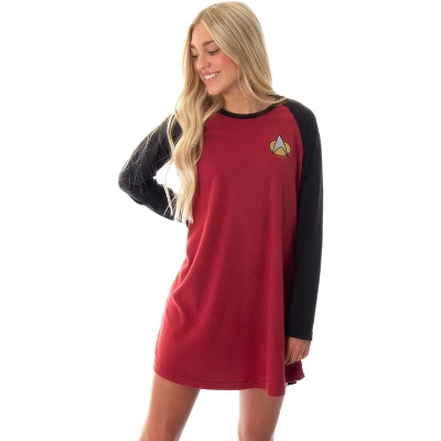 Star Trek Next Generation Women's Juniors Picard Raglan Nightgown Sleep Shirt 6 Star Trek Next Generation Women's Juniors Picard Raglan Nightgown Sleep Shirt - Image 4