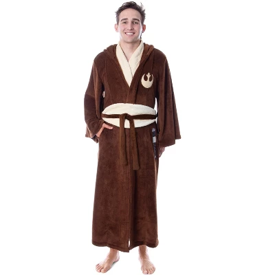 Star Wars Adult Obi-Wan Kenobi Jedi Fleece Robe Bathrobe For Men Women Brown 4 Star Wars Adult Obi-Wan Kenobi Jedi Fleece Robe Bathrobe For Men Women Brown - Image 2
