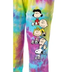 Peanuts Womens' Snoopy Charlie Brown Characters Sleep Jogger Pajama Pants Multicolored
