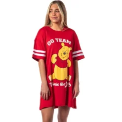 Winnie-the-Pooh Women's Go Team Shirt Pajama Dorm Sleep Shirt Nightgown Red -Intimo GUEST db1062c8 310d 4f84 821d 738e3f7f47b9
