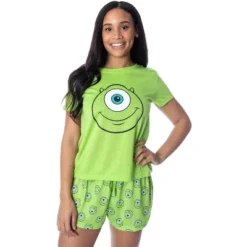 Disney Women's Monsters Inc. Mike Wazowski Shirt And Shorts Pajama Set Lime Green -Intimo GUEST db98f5e2 cea4 4be7 b54c d9cd5e56b7af