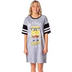 Nickelodeon SpongeBob SquarePants Womens' Nightgown Sleep Pajama Shirt Grey -Intimo GUEST dd54f00e 6631 44e4 9728 e655348a436c