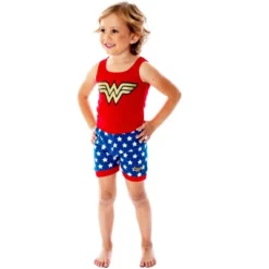 DC Comics Girls Wonder Woman Logo Tank Top And Shorts Pajama Set Wonder Woman Logo