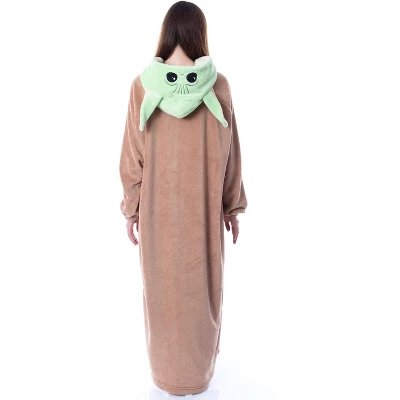 Star Wars The Mandalorian Baby Yoda Costume Adult Wearable Blanket Pullover Robe Brown 4 Star Wars The Mandalorian Baby Yoda Costume Adult Wearable Blanket Pullover Robe Brown - Image 2