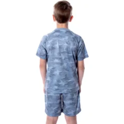 DC Comics Boys' Justice League Digital Camo Batman 2 PC Pajama Set Grey
