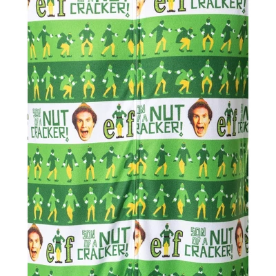 Elf The Movie Mens' Film Son Of A Nutcracker Footless Sleep Union Suit Multicolored 3 Elf The Movie Mens' Film Son Of A Nutcracker Footless Sleep Union Suit Multicolored