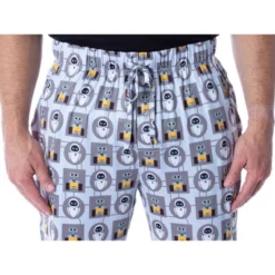 Disney Mens' WALL-E Allover Cartoon Characters Loungewear Pajama Pants Grey