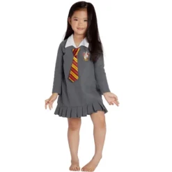 HARRY POTTER "Hermione Granger Gryffindor Halloween Toddler Costume Uniform Tie Pajama Gown