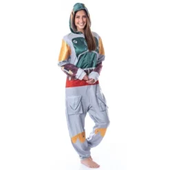 Star Wars Mens' Boba Fett Hooded Costume Union Suit One-Piece Pajama Grey -Intimo GUEST eae47ba8 4cc9 4706 af77 ced5d5590d0d