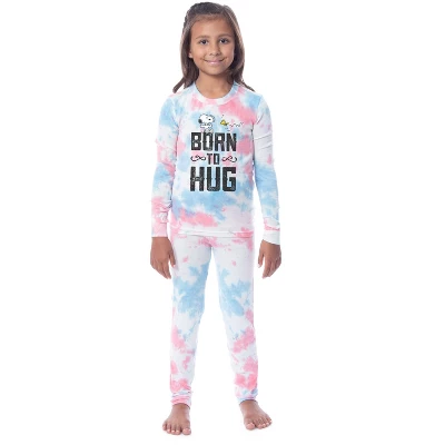 Peanuts Girls' Snoopy Born To Hug Unisex Child 2 Piece Sleep Pajama Set Multicolored 6 Peanuts Girls' Snoopy Born To Hug Unisex Child 2 Piece Sleep Pajama Set Multicolored - Image 4