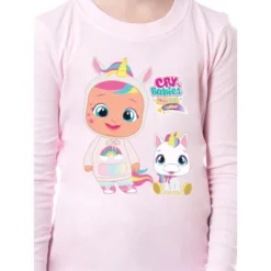 Cry Babies Magic Tears Girls' Child Characters Show Unicorn Sleep Pajama Set Pink