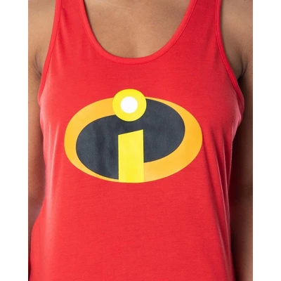 Disney Women's The Incredibles Logo Racerback Tank And Shorts Pajama Set Red 4 Disney Women's The Incredibles Logo Racerback Tank And Shorts Pajama Set Red - Image 2