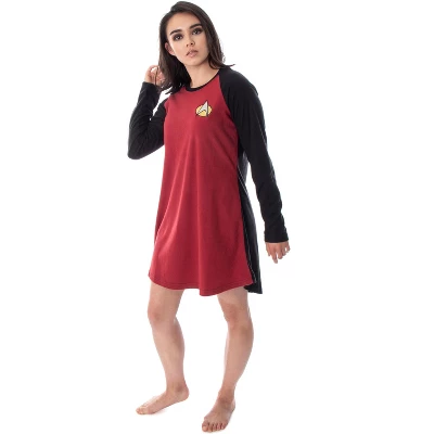 Star Trek Next Generation Women's Juniors Picard Raglan Nightgown Sleep Shirt 4 Star Trek Next Generation Women's Juniors Picard Raglan Nightgown Sleep Shirt - Image 2