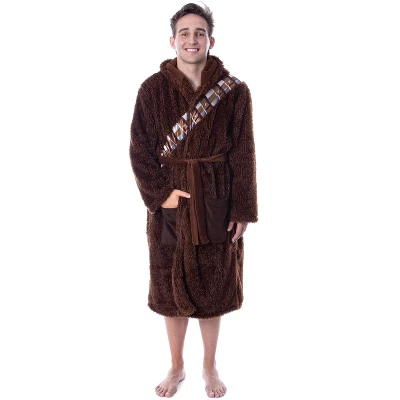 Star Wars Adult Unisex Chewbacca Costume Plush Fleece Robe Bathrobe Brown 4 Star Wars Adult Unisex Chewbacca Costume Plush Fleece Robe Bathrobe Brown - Image 2