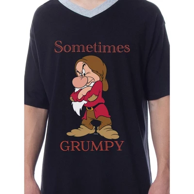 Disney Mens' Grumpy Snow White And The Seven Dwarfs Sleep Pajama Shirt 3 Disney Mens' Grumpy Snow White And The Seven Dwarfs Sleep Pajama Shirt