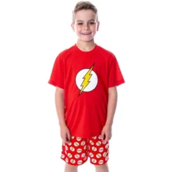 DC Comics Big Boys' The Flash Logo Short Sleeve Shirt Pajama Short Set Red -Intimo GUEST f07c6cbd 34db 43fb be92 9fb102486218