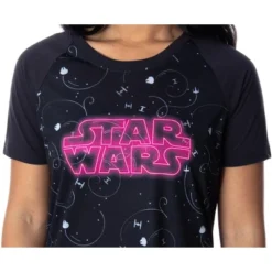 Star Wars Women's Neon Logo Nightgown Pajama Sleep Shirt Black -Intimo GUEST f7fe4e19 7735 4976 8e67 0ba302d69090