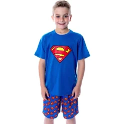 DC Comics Big Boys' Superman Logo Short Sleeve Pajama Short Set Blue -Intimo GUEST faf75fbc 0119 4982 bb6e 33ab984f033d