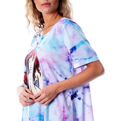 Disney Princess Women's Little Mermaid Ariel Tie Dye Nightgown Sleep Shirt 6 Disney Princess Women's Little Mermaid Ariel Tie Dye Nightgown Sleep Shirt - Image 4