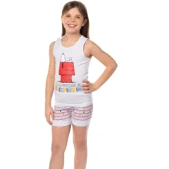 Peanuts Girls' Snoopy Happiness Is Sleeping In Pajama Set Tank Top Shorts Grey -Intimo GUEST fea04d2c 7f02 4548 a31b 5620ff09ec1b