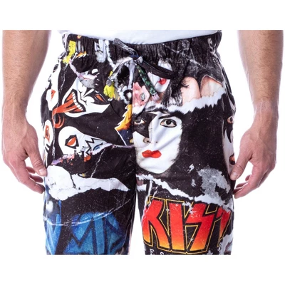 KISS Men's Rock Band Magazine Rip Photo Art Adult Loungewear Pajama Pants Multi 3 KISS Men's Rock Band Magazine Rip Photo Art Adult Loungewear Pajama Pants Multi
